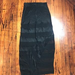 Sheer Striped Maxi Skirt